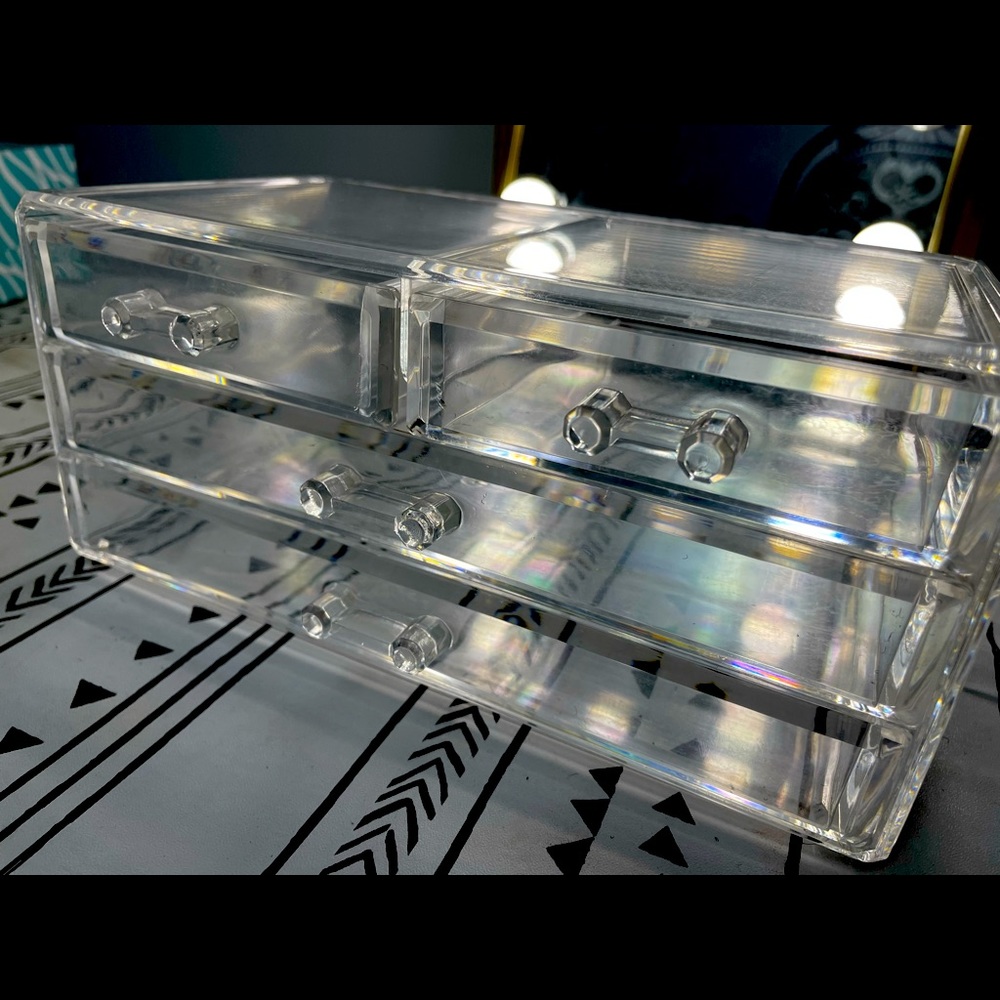 Used acrylic makeup organizer.